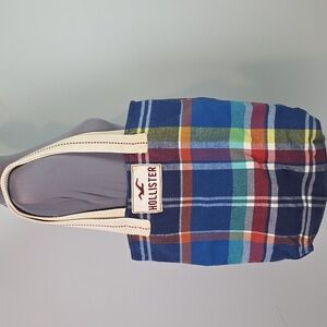 Hollister Flannel plaid tote bag y2k